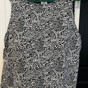 Black & White Paisley Tankini Swim Top